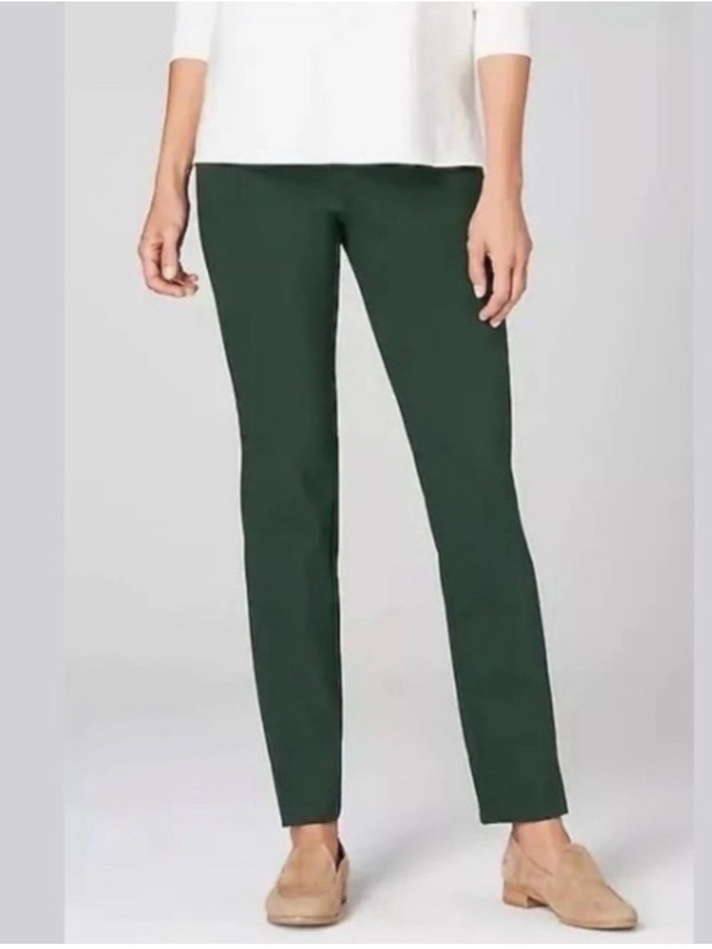 NWT J Jill Women’s Pull-On Ponte Slim Leg Pants in Boxwood Size Large Petite